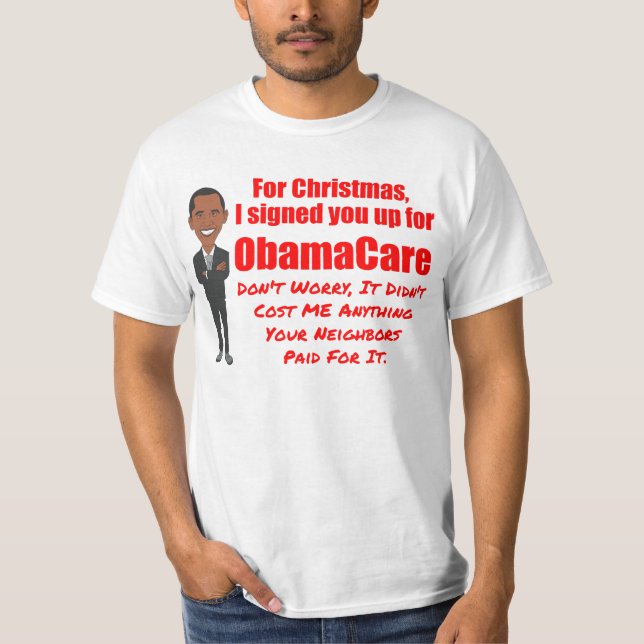 Camiseta Piada engraçada do Natal de ObamaCare (Frente)