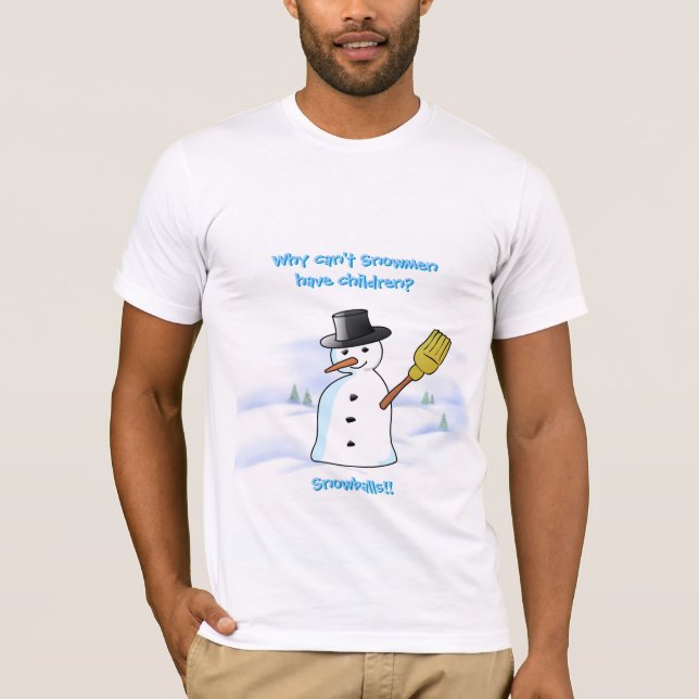 Camiseta Piada Engraçado Snowman (Frente)