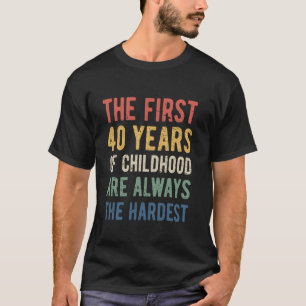 Camiseta Piada Hilarious de 40 anos Cores de Vintage de 40