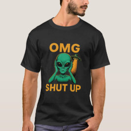 Camiseta Piada OMG Cala a Boca Alien UFO Humor de Introvert