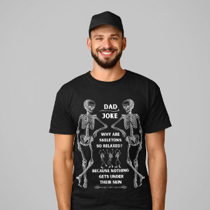 Camiseta "Piada Pai" Engraçado Skeleton (Opção Pre