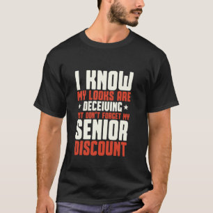 Camiseta Piada Sarcasmo Não Esqueça Meu Desconto de Idoso I