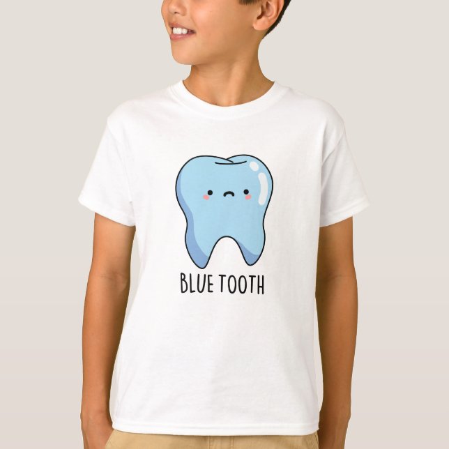 Camiseta Piada Técnica Bluetooth Dente Azul Engraçado  (Frente)