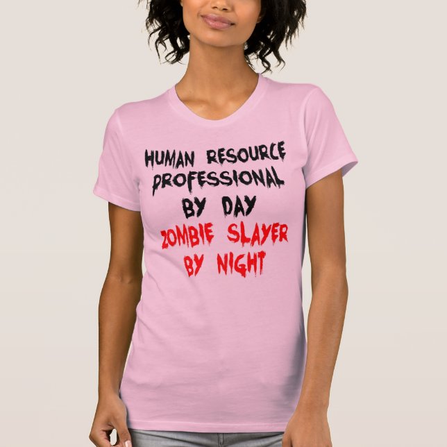 Camiseta Piada Zombie Profissional de Recursos Humanos (Frente)