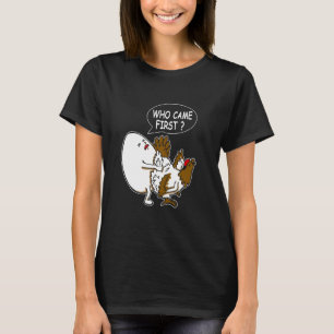 Camiseta Piadas Adultas Divertidas Quem Veio Primeiro Frang