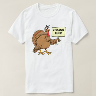 Camiseta Piadas de Ação de Graças Adultos Vegans Regra V