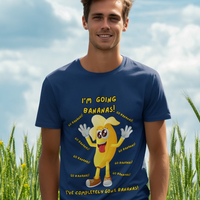 Camiseta Piadas de bananas cômicas "Estou indo para bananas (Criador carregado)