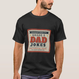 Camiseta Piadas de Pai de Grau A Etiqueta Vintage Engraçada
