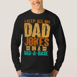 Camiseta Piadas de Papai para Homens Pai em uma Base de Pai
