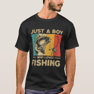 Camiseta Piadas de Pesca Antigas Engraçadas Rapazes Pescado