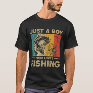 Camiseta Piadas de pesca engraçadas vintage meninos pescado