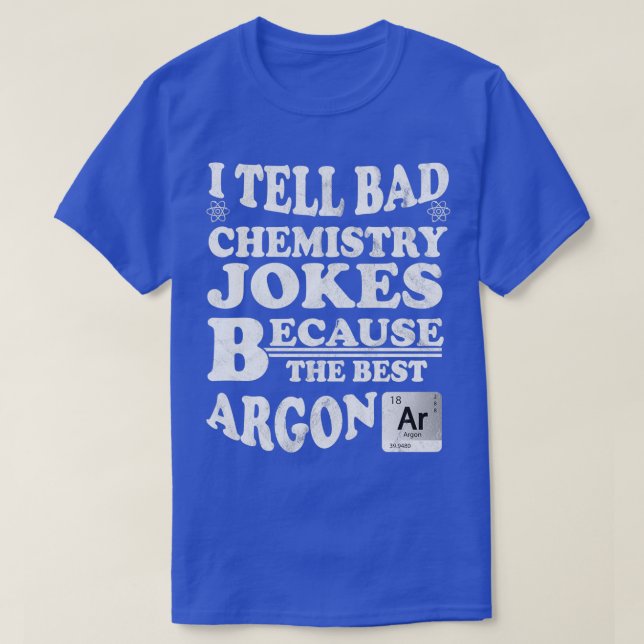 Camiseta Piadas de Química Molécula de Mesa Periódica Atom (Frente do Design)
