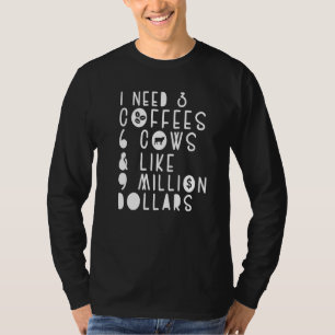 Camiseta Piadas De Vaca Preciso De 3 Cafés 6 Vacas Farmer