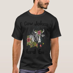 Camiseta Piadas de Vaca Reúne-as Puns Sarcásticos Piadas d
