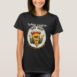 Camiseta Piadas pais Super Cheesy, como uma fatia de pizza