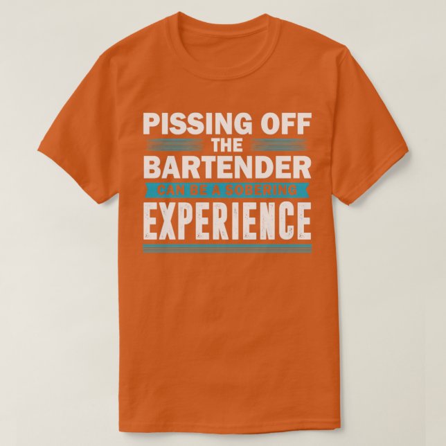 Camiseta Piadas para misturadores de álcool com barman sarc (Frente do Design)