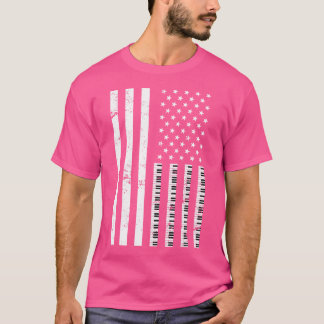 Camiseta Pianist Keyboard Classical Music Us Flag Piano Pla