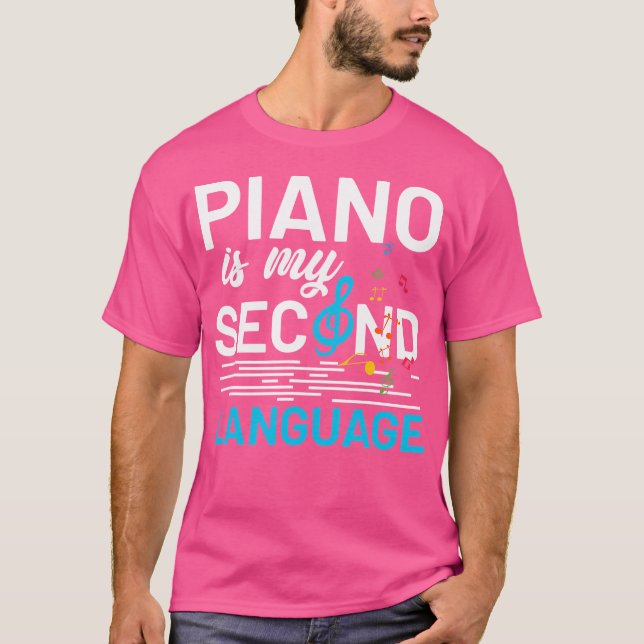 Camiseta Pianist Musician Music Notes Treble Clef Piano (Frente)
