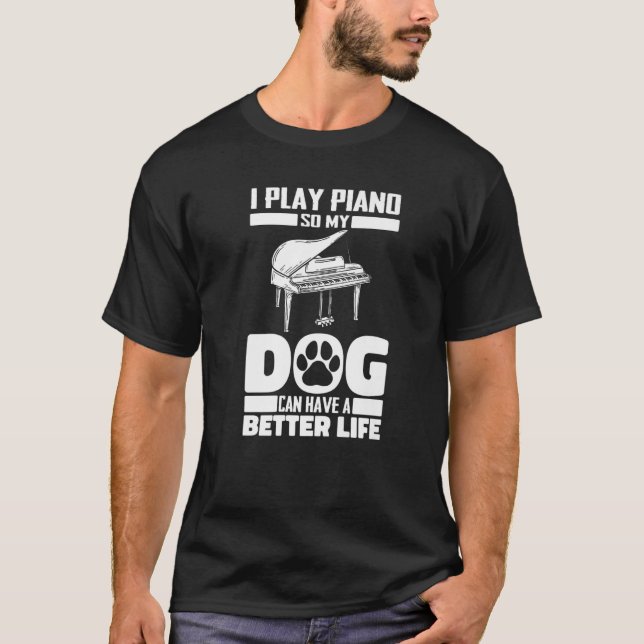 Camiseta Pianista Canino - Musical Piano Premium (Frente)