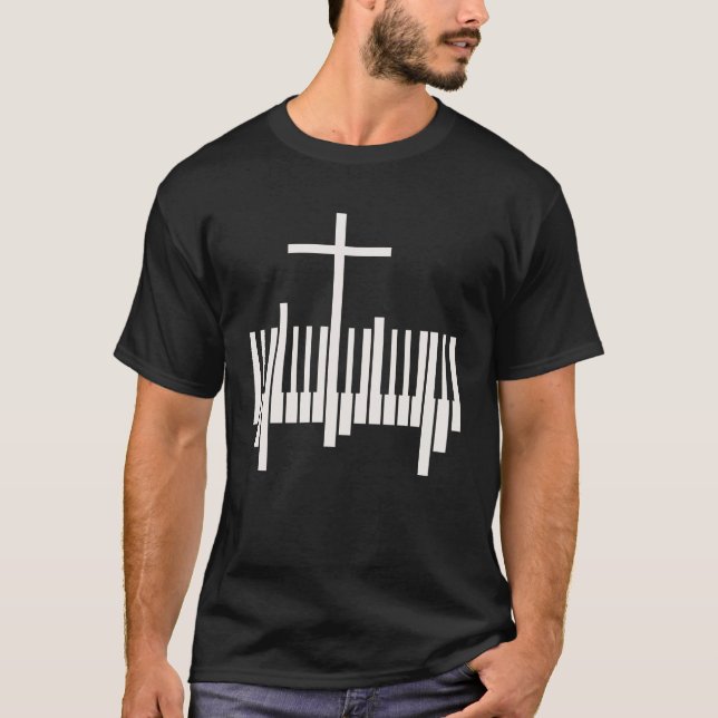Camiseta Pianista Cristão Música Religiosa Piano (Frente)