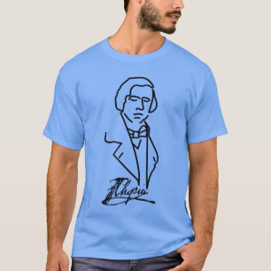 Camiseta Pianista de Música Clássica Chopin Músico Composit
