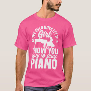 Camiseta Pianista de Piano Esta Garota Mostra Como Tocar