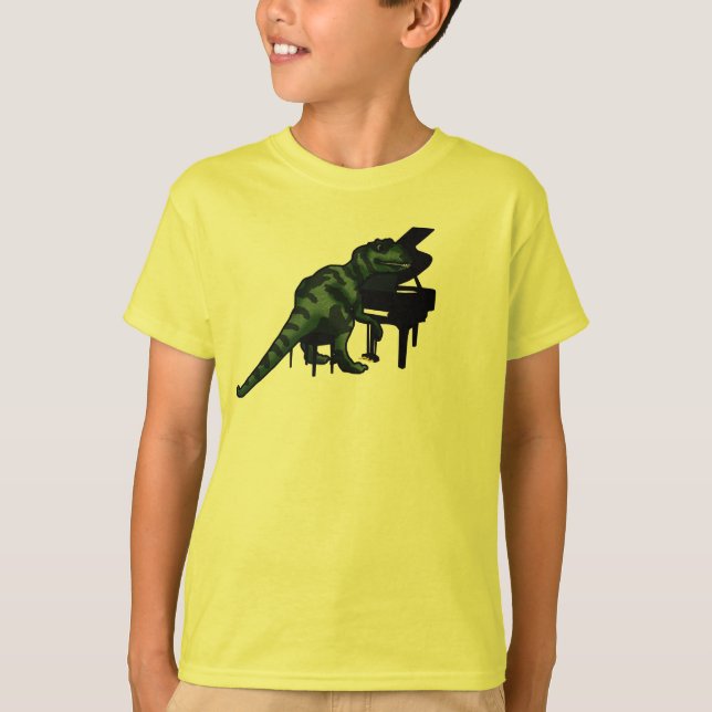 Camiseta Pianista do dinossauro (Frente)