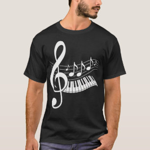 Camiseta Pianista Nota Musical Clave de Sol Tocador de Pian