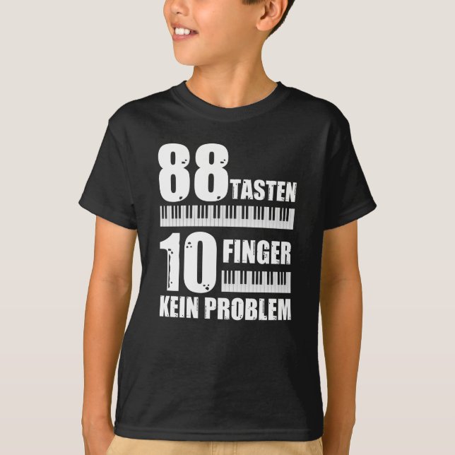 Camiseta Piano 88 Chaves 10 Dedos Não É Um Problema De Pian (Frente)