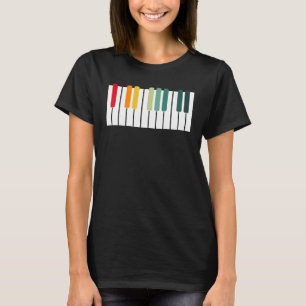 Camiseta Piano Antigo Pianista Música Teclado Músico Fora