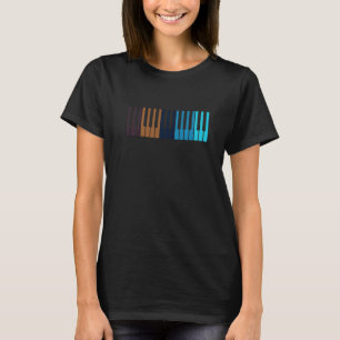 Camiseta Piano Antigo Pianista Música Teclado Músico Fora