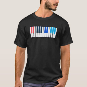 Camiseta Piano Antigo  Pianista Música Teclado Músico Fora