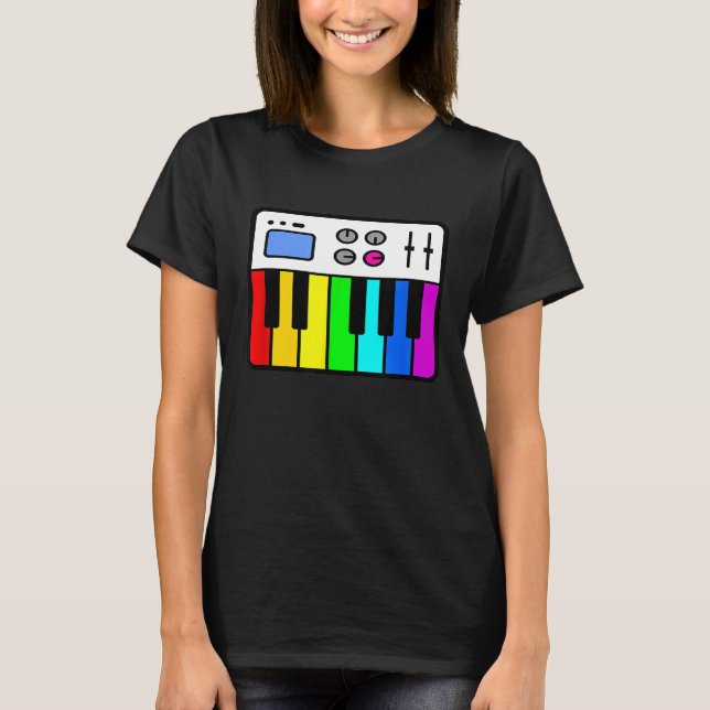 Camiseta Piano Arco-íris Sintético (Frente)