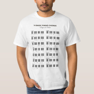 Camiseta Piano Basic Chords Minor e Major
