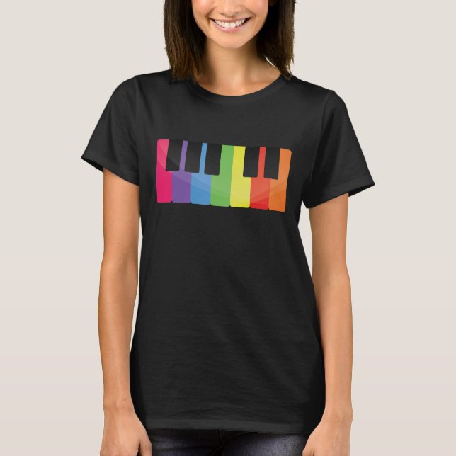 Camiseta Piano colorido (Frente)