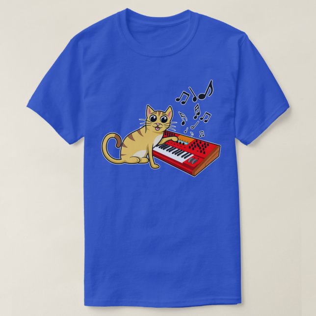 Camiseta piano de gato de teclado (Frente do Design)