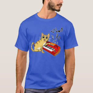 Camiseta piano de gato de teclado