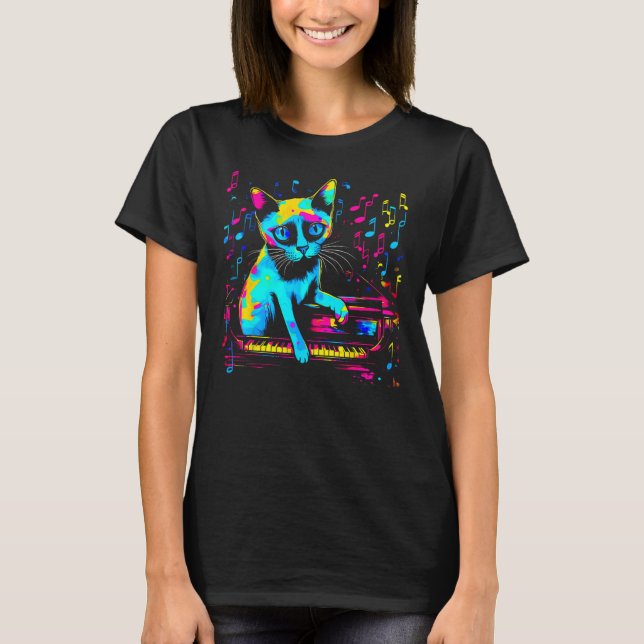 Camiseta Piano de Gato Siames (Frente)