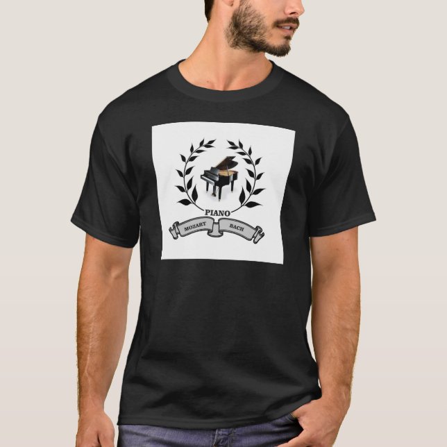 Camiseta Piano de Mozart e de Bach (Frente)