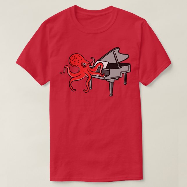 Camiseta Piano de Octopus Plays (Frente do Design)