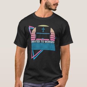 Camiseta Piano De Piano De Piano Retroativo Criado Ao Culto