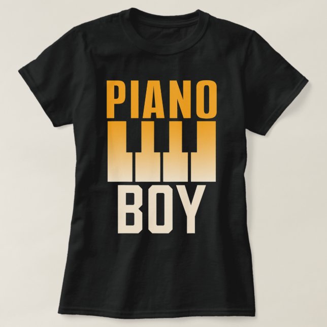 Camiseta Piano Dinossaur Vintage (Frente do Design)