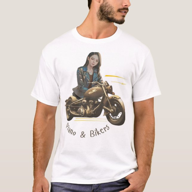 Camiseta Piano e Bikers (Frente)