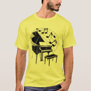 Camiseta Piano em black