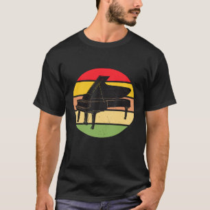 Camiseta Piano Em Descanso Instrumento Musical Estilo Retro