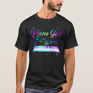 Camiseta Piano Engraçado Arte Para Raparigas Musical Pensad