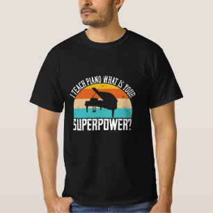 Camiseta Piano - Ensino Piano. Sua Super Potência?