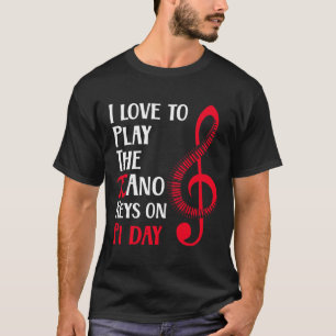 Camiseta Piano Feliz E Engraçado No Dia Do Pi