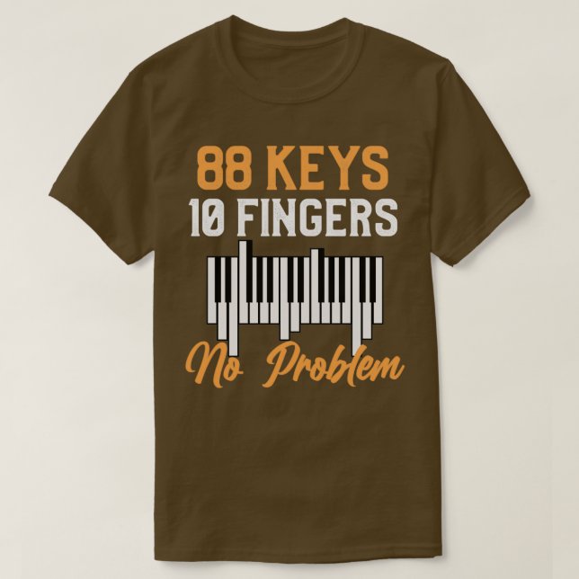 Camiseta Piano Funny 88 Jogador do Ivory Keys Músico Pianis (Frente do Design)