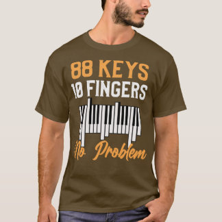 Camiseta Piano Funny 88 Jogador do Ivory Keys Músico Pianis